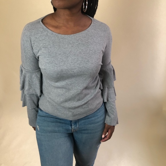 Tiered Sleeve Ribbed Long SleeveTop - Picture 9 of 15